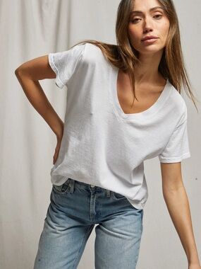 perfectwhitetee White V-Neck Tee - xs — NWT